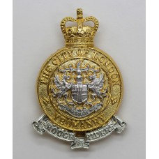 City of London Yeomanry (Rough Riders) Anodised (Staybrite) Cap Badge - Queen's Crown