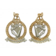Pair of Queen's Royal Irish Hussars Anodised (Staybrite) Collar Badges