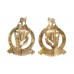 Pair of Queen's Royal Irish Hussars Anodised (Staybrite) Collar Badges