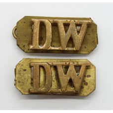 Pair of Duke of Wellington's Regiment (D.W.) Shoulder Titles