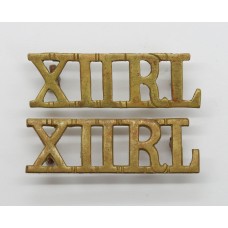 Pair of 12th Royal Lancers (XIIRL) Shoulder Titles