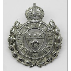 Leeds City Police Wreath Cap Badge - King's Crown