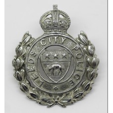 Leeds City Police Wreath Cap Badge - King's Crown