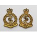 Pair of Royal Army Medical Corps Collar Badges - Queen's Crown