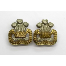 Pair of South Lancashire Regiment (Prince of Wales's Vols) Collar Badges