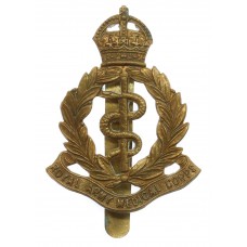 Royal Army Medical Corps (R.A.M.C.) Brass Cap Badge - King's Crown