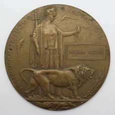 WW1 Memorial Plaque (Death Penny) - William Colley