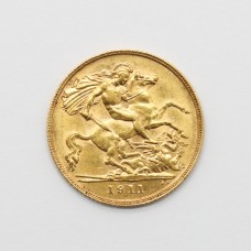 1911 George V 22ct Gold Half Sovereign Coin