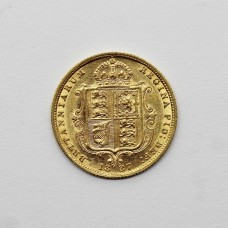 1887 Victoria 22ct Gold Shield Back Half Sovereign Coin