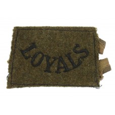 The Loyal Regiment (LOYALS) WW2 Cloth Slip On Shoulder Title