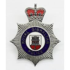 Royal Gibralter Police Enamelled Cap Badge - Queen's Crown