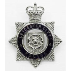 Leicester City Police Senior Officer's Enamelled Cap Badge - Queen's Crown