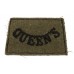 Queen's Royal West Surrey Regiment (Queen's) WW2 Cloth Slip On Shoulder Title