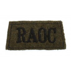 Royal Army Ordnance Corps (R.A.O.C.) WW2 Cloth Slip On Shoulder Title