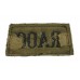 Royal Army Ordnance Corps (R.A.O.C.) WW2 Cloth Slip On Shoulder Title