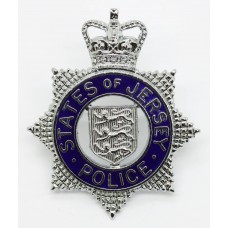 States of Jersey Police Senior Officer's Enamelled Cap Badge - Queen's Crown