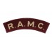 Royal Army Medical Corps (R.A.M.C.) Printed Shoulder Title