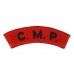 Corps of Military Police (C.M.P.) Printed Shoulder Title