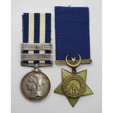 Egypt Medal (Clasps - Suakin 1885, Tofrek) and 1882 Khedives Star - Pte. J. Devine, 1st Bn. Royal Berkshire Regiment