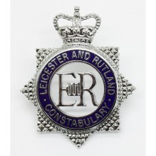 Leicester and Rutland Constabulary Senior Officer's Enamelled Cap Badge - Queen's Crown