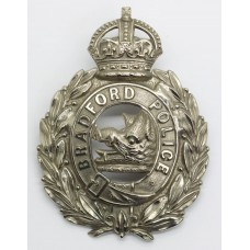 Bradford City Police Wreath Helmet Plate - King's Crown 