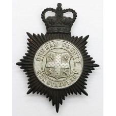 Durham County Constabulary Night Helmet Plate - Queen's Crown