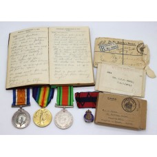 WW1 British War Medal, Victory Medal & WW2 Defence Medal Group with Diary and Boxes of Issue - Gnr. D.C.E. Cooke, 'A' Bty. H.A.C. (Artillery)