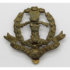 Middlesex Regiment WW1 All Brass Economy Cap Badge