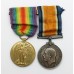 WW1 British War & Victory Medal Pair - Pte. H. Outram, Machine Gun Corps - Prisoner of War