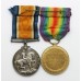 WW1 British War & Victory Medal Pair - Pte. H. Outram, Machine Gun Corps - Prisoner of War