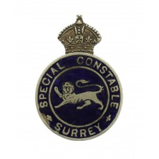 Surrey Special Constabulary Enamelled Lapel Badge - King's Crown