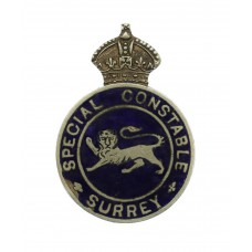 Surrey Special Constabulary Enamelled Lapel Badge - King's Crown