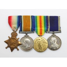 WW1 1914-15 Star Medal Trio and Royal Naval Long Service & Good Conduct Medal Group of Four - Victualling Chief Petty Officer E. Folland, Royal Navy