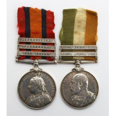 Queen's South Africa Medal (Clasps - Cape Colony, Paardeberg, Johannesburg) and King's South Africa Medal (Clasps - South Africa 1901, South Africa 1902) - Pte. H.G. Clarke, 2nd Bn. Lincolnshire Regiment