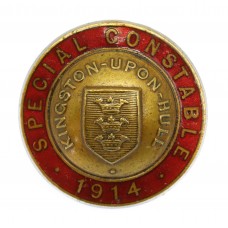 WW1 Kingston-Upon-Hull Special Constabulary 1914 Enamelled Lapel/Cap Badge