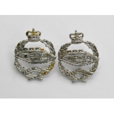 Pair of Royal Tank Regiment Anodised (Staybrite) Collar Badges - 