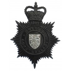 Gwynedd Constabulary Night Helmet Plate - Queen's Crown