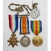 WW1 1914 Mons Star Medal Trio with Dog Tag - Pte. H. Bowers, Lancashire Fusiliers (Later R.F.C.)