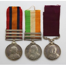 QSA (Clasps - Cape Colony, Paardeberg, Johannesburg), KSA (Clasps - South Africa 1901, South Africa 1902) & Edward VII LS&GC Medal Group of Three - L.Cpl. J. Wilds, 2nd Bn. Lincolnshire Regiment