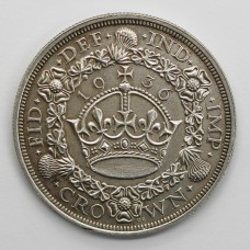 Scarce 1936 George V Silver Crown Coin (Fourth Coinage, Wreath Type)