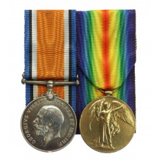 WW1 British War & Victory Medal Pair - Pte. E.W. Walton, Northamptonshire Regiment