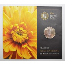 Royal Mint 2009 United Kingdom Kew Gardens Brilliant Uncirculated 50p Fifty Pence Coin