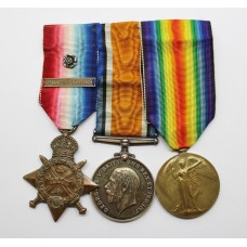 WW1 1914 Mons Star & Bar Medal Trio - Pte. S. Lovedon, 9th Lancers