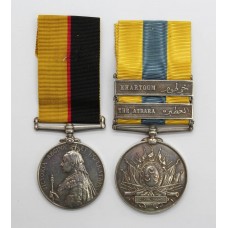Queen's Sudan & Khedives Sudan (Clasps - The Atbara, Khartoum) Medal Pair - Pte. I. Wade, 1st Bn. Lincolnshire Regiment