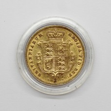 1869 Victoria 22ct Gold Shield Back Half Sovereign Coin (Die No. 17)