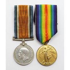 WW1 British War & Victory Medal Pair - Pte. T. Wormsley, The King's Own (Royal Lancaster Regiment)