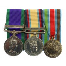 Campaign Service Medal (Clasp - Northern Ireland), Gulf Medal (Clasp - 16 Jan to 28 Feb 1991) and UN Bosnia (UNPROFOR) Medal Group of Three - L.Cpl. J.D. Bain, 1st Bn. Royal Highland Fusiliers