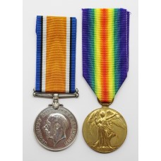 WW1 British War & Victory Medal Pair - Pte. J. Robinson, Labour Corps