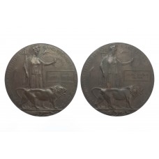 Two WW1 Memorial Plaques to the Brown Brothers - Royal Inniskilling Fusiliers