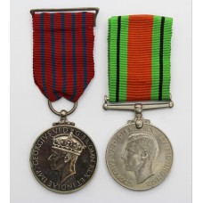 WW2 'Leeds Blitz' George Medal and Defence Medal - Harry Lee, Roof Spotter, Leeds City Gas Undertaking